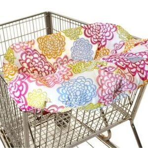 Itzy Ritzy® Ritzy Sitzy™ Shopping Cart & High Chair Cover Floral Stripe EUC